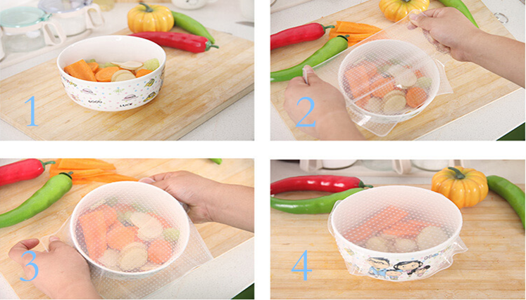 Reusable silicone cling film silicone food wrap silicone lid